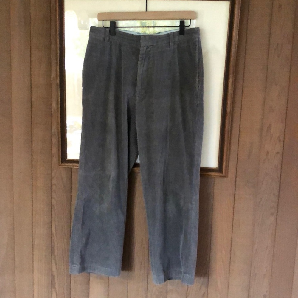 Club Monaco Gray Corduroy Cropped Wide Leg Pants